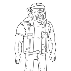 Harry Roughauser Regular Show Free Coloring Page for Kids