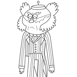 Headmaster Bennett Regular Show Free Coloring Page for Kids
