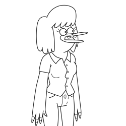 Hilary Regular Show Free Coloring Page for Kids