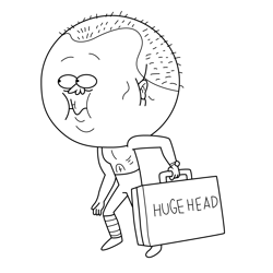 Huge Head Regular Show Free Coloring Page for Kids