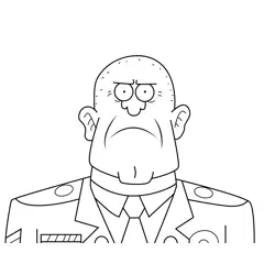Major Williams Regular Show Free Coloring Page for Kids