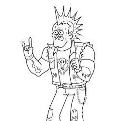 Manslaughter Regular Show Free Coloring Page for Kids