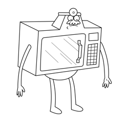 Microwave Regular Show Free Coloring Page for Kids