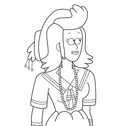 Mona Regular Show Free Coloring Page for Kids