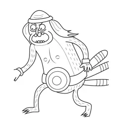 Moon Monster Regular Show Free Coloring Page for Kids