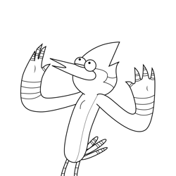 Mordecai Regular Show Free Coloring Page for Kids