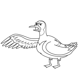Mother Duck Regular Show Free Coloring Page for Kids