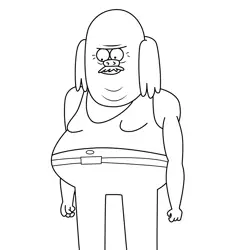 Muscle Bro Regular Show Free Coloring Page for Kids