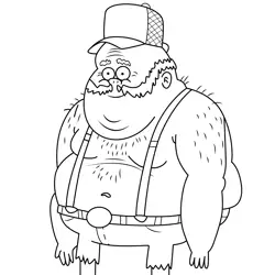Muscle Dad Regular Show Free Coloring Page for Kids
