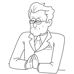President Davis Regular Show Free Coloring Page for Kids