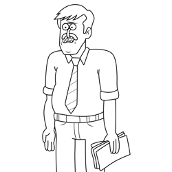 Principal Dean Regular Show Free Coloring Page for Kids