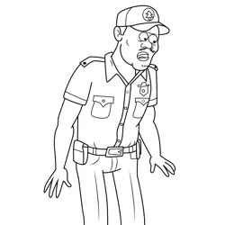 Ranger Regular Show Free Coloring Page for Kids