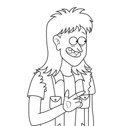 Reggie Regular Show Free Coloring Page for Kids