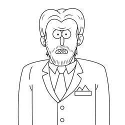 Rich Steve Regular Show Free Coloring Page for Kids