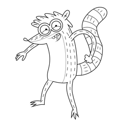 Rigby Regular Show Free Coloring Page for Kids