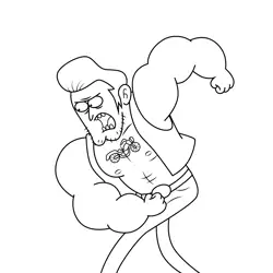 Russel Regular Show Free Coloring Page for Kids
