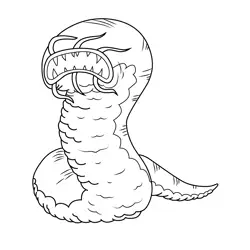 Soul Sucking Death Worm Regular Show Free Coloring Page for Kids