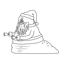 Space Santa Regular Show Free Coloring Page for Kids