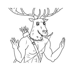 Stag Man Regular Show Free Coloring Page for Kids