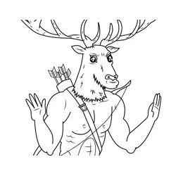 Stag Man Regular Show Free Coloring Page for Kids