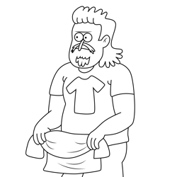 The T Shirt Man Regular Show Free Coloring Page for Kids