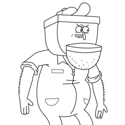 The Toilet Keeper Regular Show Free Coloring Page for Kids