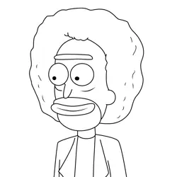 Afro Rick Rick and Morty Free Coloring Page for Kids