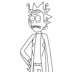 Alien Rick Rick and Morty Free Coloring Page for Kids