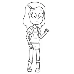 Beth Sanchez Rick and Morty Free Coloring Page for Kids