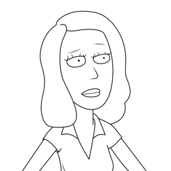 Beth Smith Rick and Morty Free Coloring Page for Kids