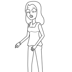 Diane Sanchez Rick and Morty Free Coloring Page for Kids