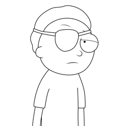 Evil Morty Rick and Morty Free Coloring Page for Kids