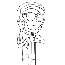 Evil Morty in Spacesuit Rick and Morty Free Coloring Page for Kids