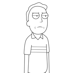 Jerry Smith Rick and Morty Free Coloring Page for Kids