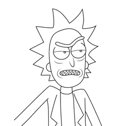 Rick Sanchez Rick and Morty Free Coloring Page for Kids