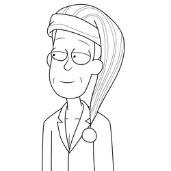 Sleepy Gary Rick and Morty Free Coloring Page for Kids