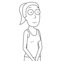 Summer Smith Rick and Morty Free Coloring Page for Kids