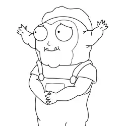 Teenager Morty Jr. Rick and Morty Free Coloring Page for Kids