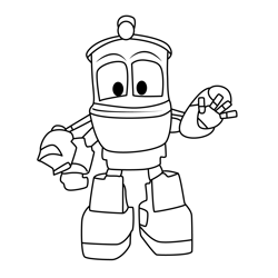 Duck Robot Trains Free Coloring Page for Kids