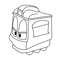 Janne Robot Trains Free Coloring Page for Kids