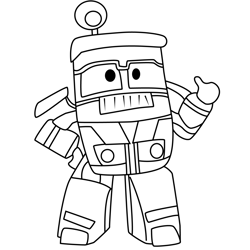 Jeffrey Robot Trains Free Coloring Page for Kids