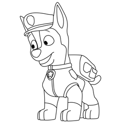 Chase Rubble & Crew Free Coloring Page for Kids