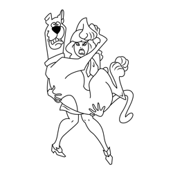 Scooby Doo Afraid Free Coloring Page for Kids