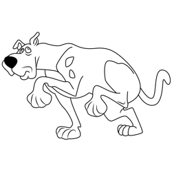 Scooby Doo Scared Free Coloring Page for Kids