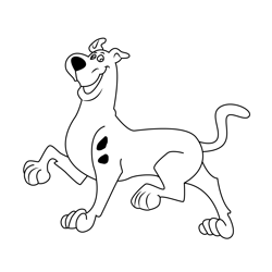 Scooby Doo Walking Free Coloring Page for Kids