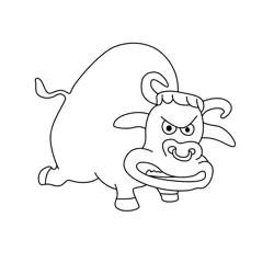 Bull 1 Free Coloring Page for Kids