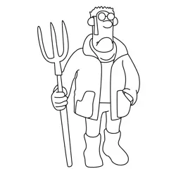 The Farmer 2 Free Coloring Page for Kids