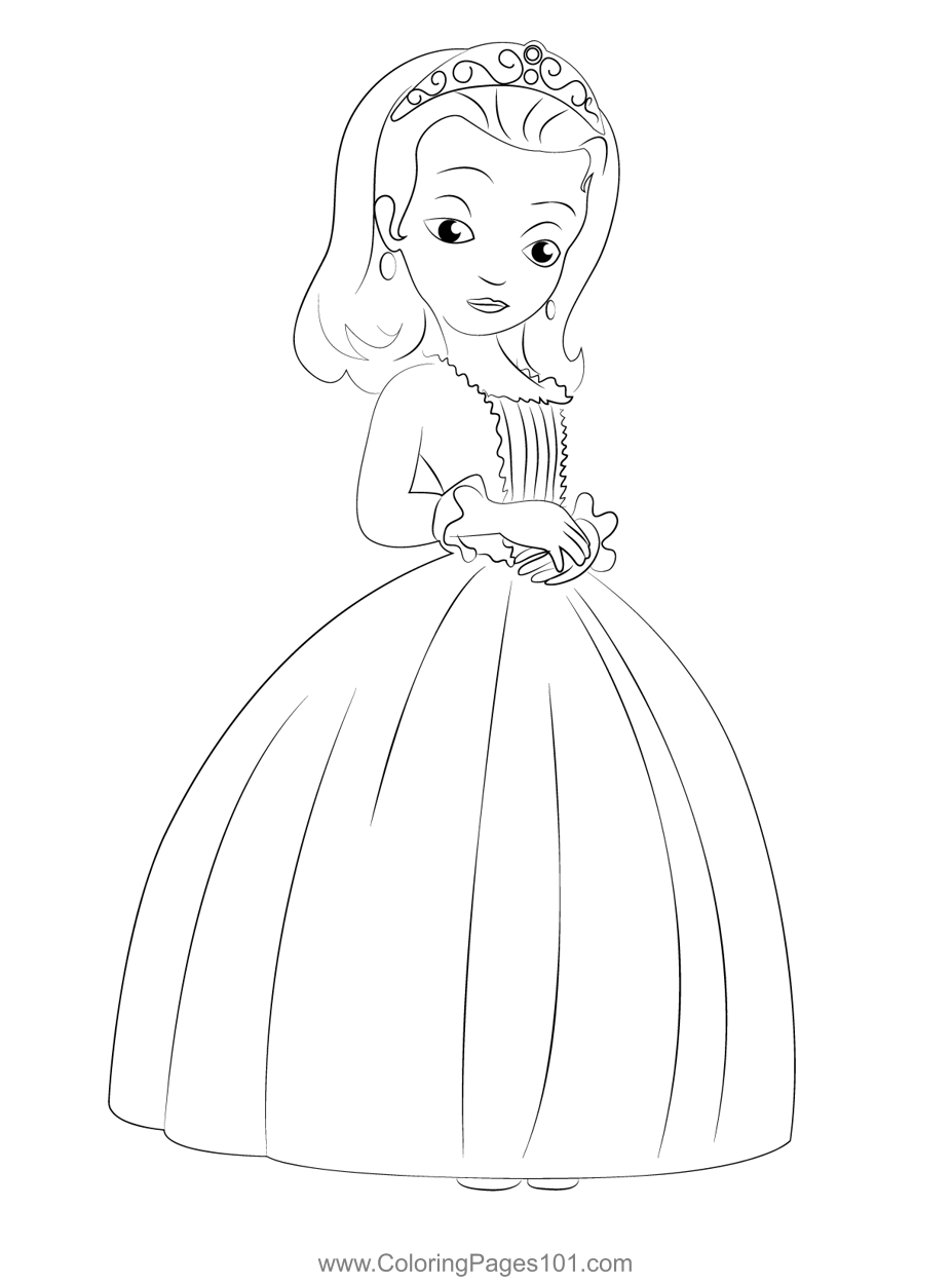 Amber Coloring Page for Kids - Free Sofia the First Printable Coloring ...