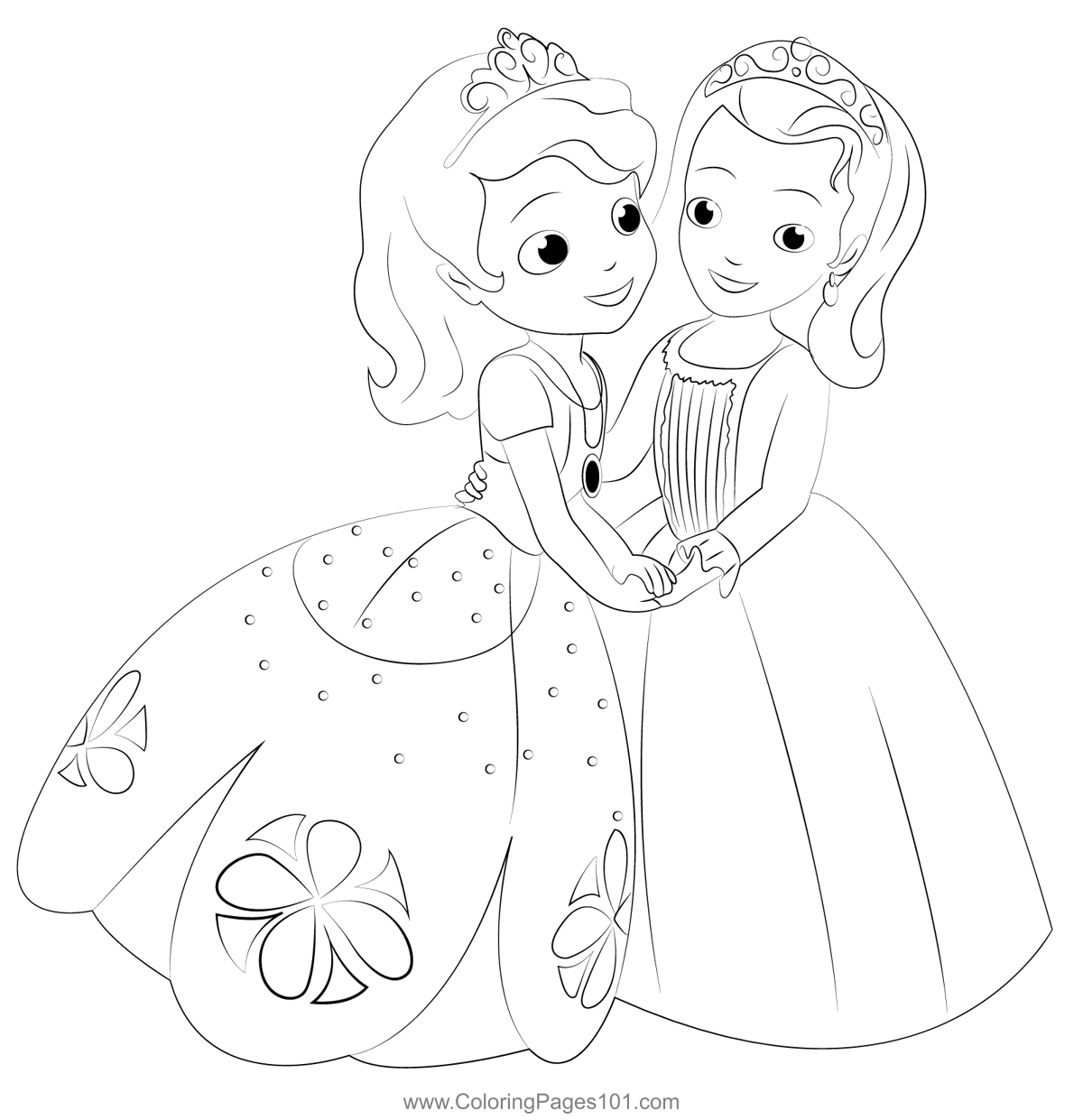 Princess Amber Coloring Page for Kids - Free Sofia the First Printable ...