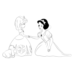 Snow White In Sofia Free Coloring Page for Kids